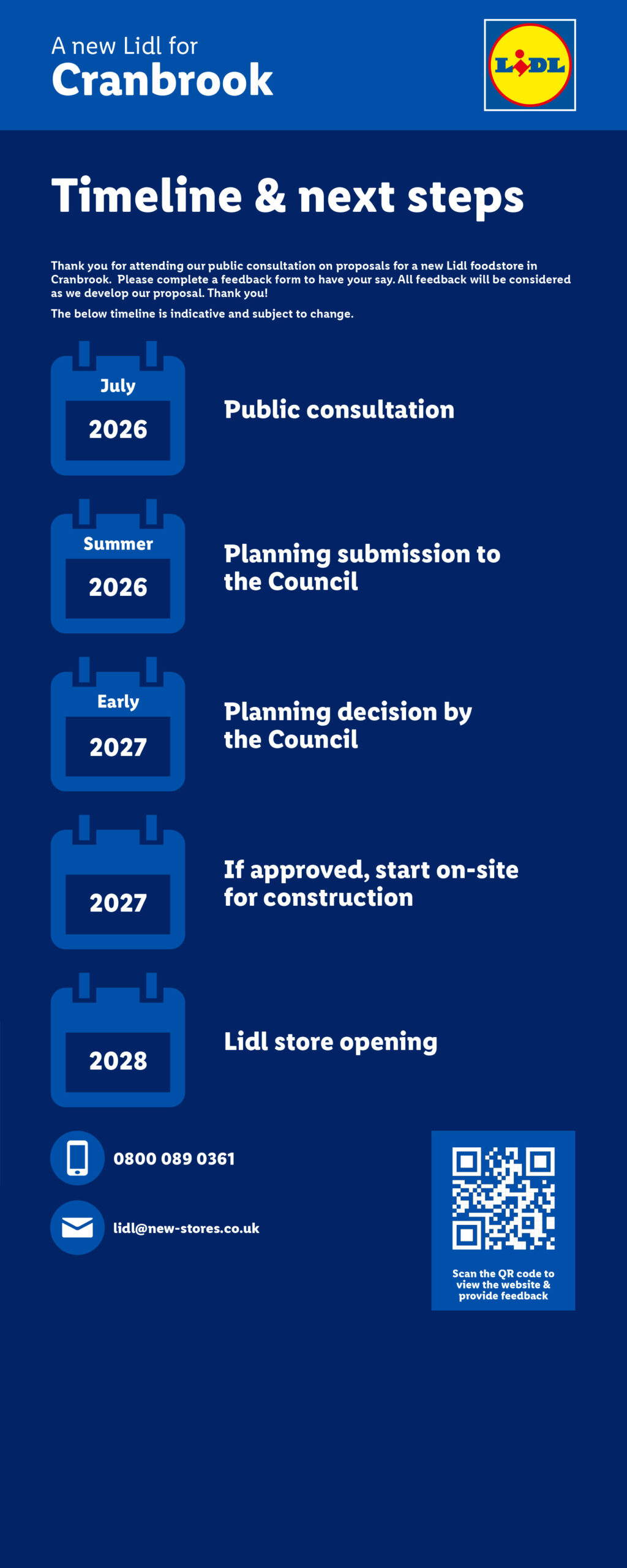 timeline and next steps banner